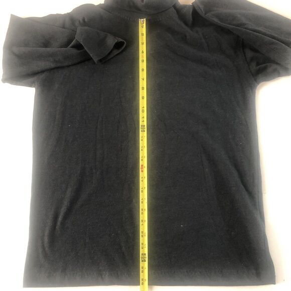 Charcoal Black Turtle Neck Sweater 3/4 Sleeve Size 38 - Picture 9 of 11